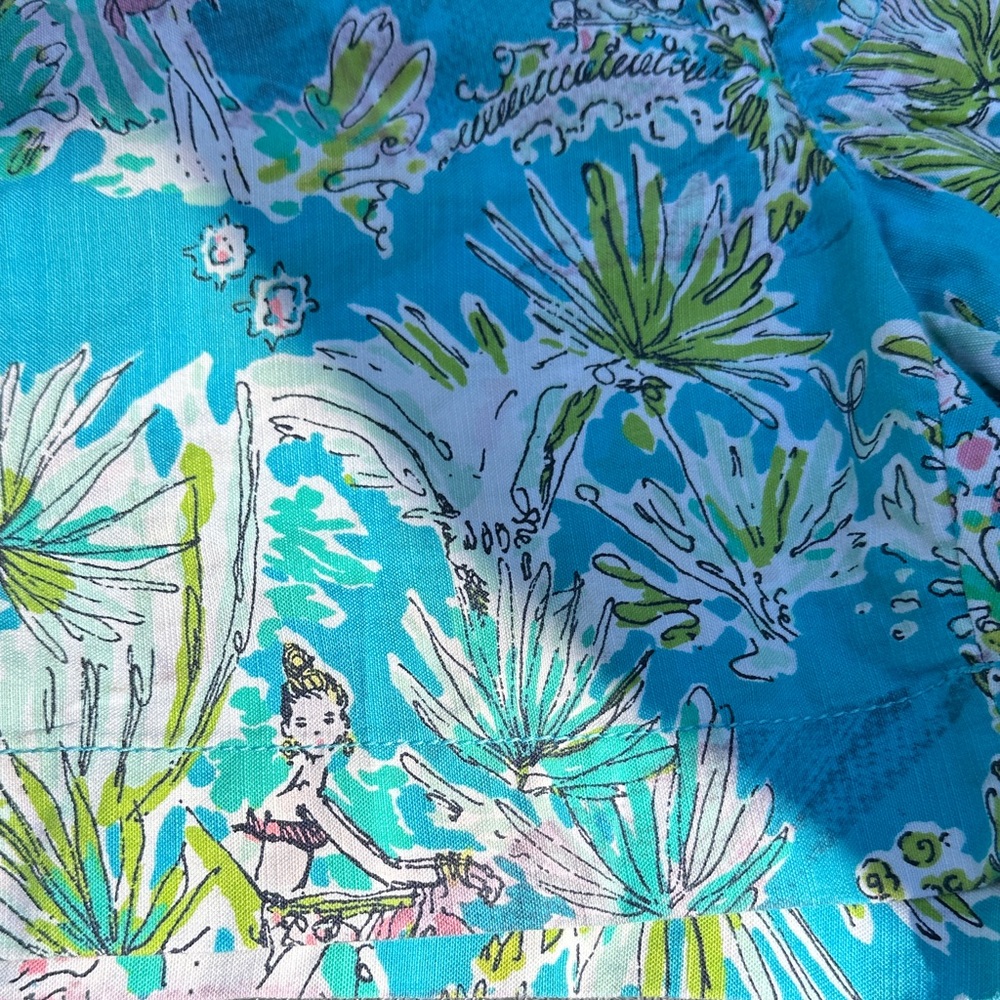 Lilly Pulitzer Turquoise Tropical Print Shorts - Picture 7 of 8